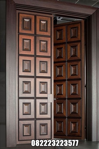 Pintu Jati Minimalis Motif Panel Kotak Kotak Terbaru