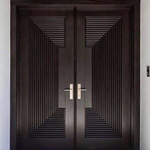 Pintu Kayu Jati Kupu Tarung Motif Terbaru Garis Garis