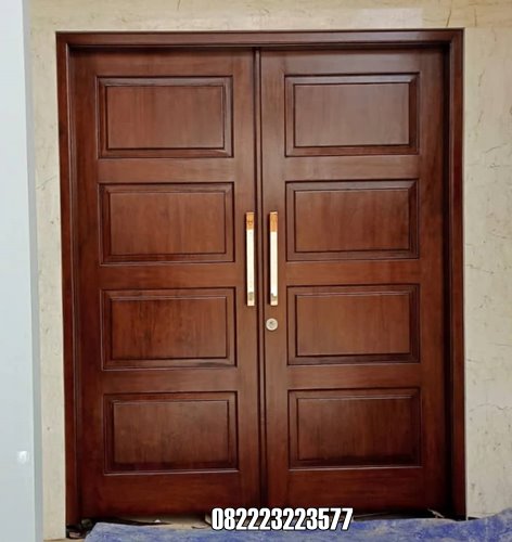 Pintu Kayu Jati Kupu Tarung Polos Kotak Kotak