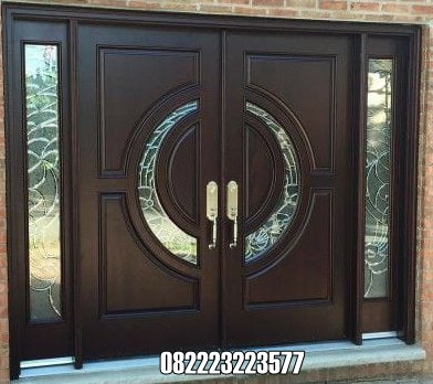 Pintu Kupu Tarung Jendela Kanan Kiri Kayu Jati