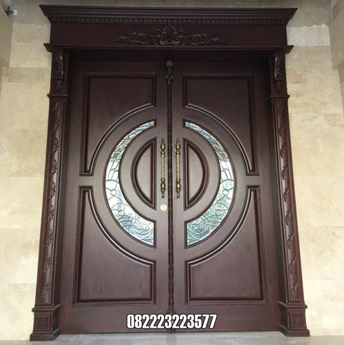 Pintu Kupu Tarung Mewah Kayu Jati Model Ukiran Minimalis