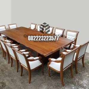 Meja Meeting Kayu Jati Untuk 14 Orang