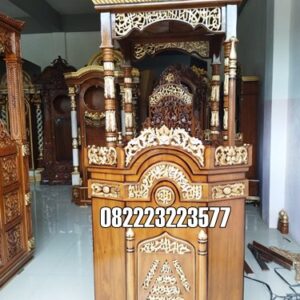 Mimbar Kayu Jati Ukir Jepara Untuk Masjid