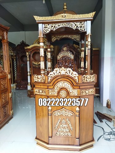 Mimbar Kayu Jati Ukir Jepara Untuk Masjid