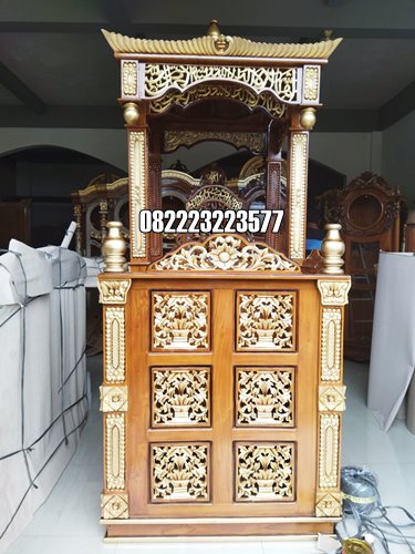 Mimbar Masjid Jati Ukir Jepara Model Kubah
