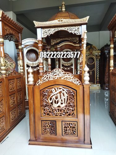 Mimbar Masjid Kubah Kayu Jati Ukir Jepara