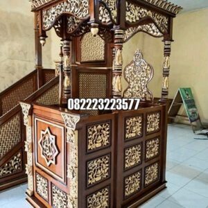 Mimbar Masjid Mewah Kayu Jati Ukir Jepara