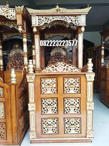 Mimbar Ukir Jepara Kayu Jati Model Mewah