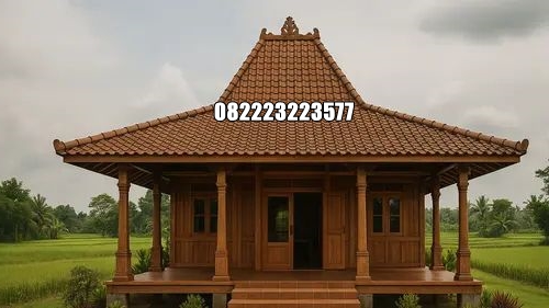 Rumah Joglo Minimalis Kayu Jati Ukuran 8 x 10 Meter