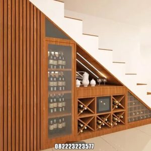 Lemari Tangga Jati Minimalis Terbaru