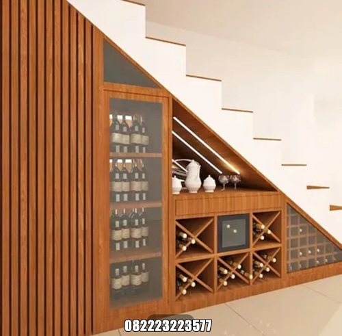 Lemari Tangga Jati Minimalis Terbaru