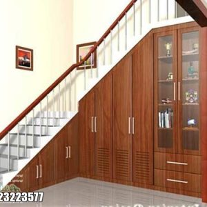 Model Lemari Bawah Tangga Kayu Jati