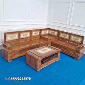 Kursi Sudut Kayu Jati Mewah Jepara